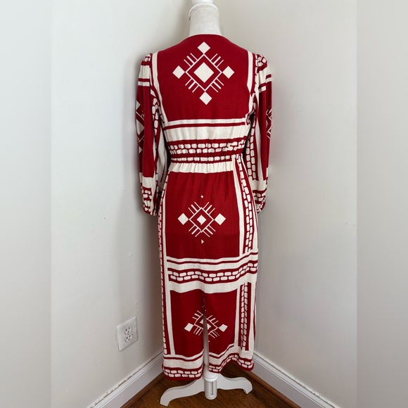 Caroline Constas Sun Goddess Tie-Up Cutout Front Linen Blend Column Dress sz XS - Picture 16 of 16